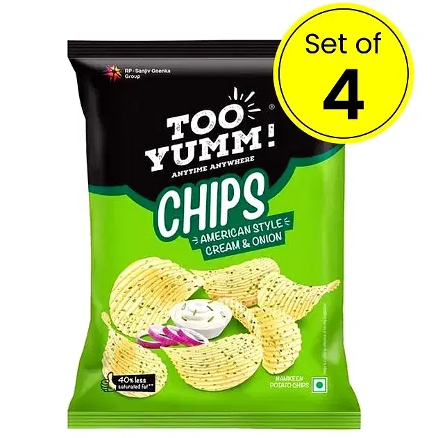 Too Yumm Chips American Style Cream & Onion 4X10 g (Set of 4)