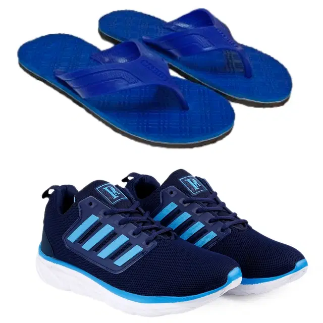 Combo of Flipflops with Sports Shoes for Men, Set of 2 (Multicolor, 6)