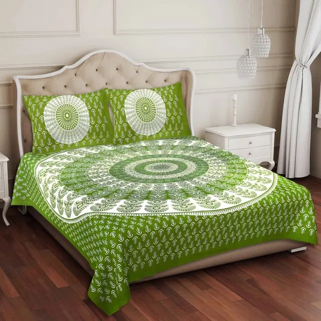 Cotton Double Bed sheets With 2 Pillow Cover (Multicolour) Set Of 1