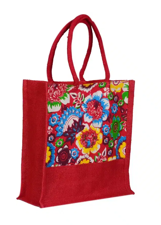 Jute Vegetable Shopping Bag, Red
