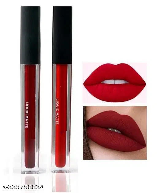 KAYI  Makeup Beauty Soft Matte Lipsticks Combo Set of 2 Lightweight All Day Stay Liquid Lipstick - Pure Red & Maroon