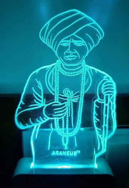 Unicept Lord Jalaram 3D Illusion Designe Extremely 7 Color Changing Night Lamp, Multicolor, NE-24