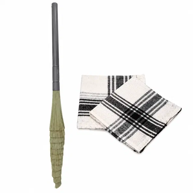 Chakaachak Dust Broom & 2 Pc Shagun Cotton Duster