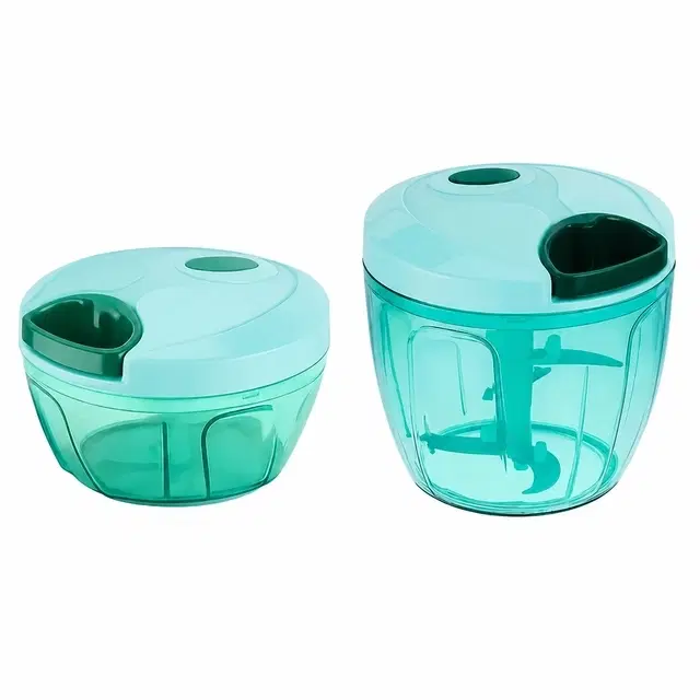 2 Pc Combo Set of Manual Vegetable Chopper 450ml & 1100ml [Assorted]