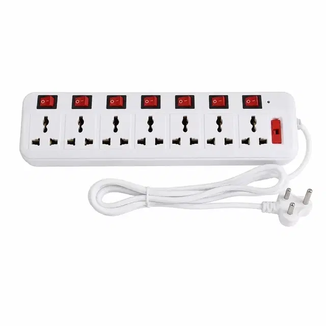 SimpleHome 7+7 Socket Electric Extension Board With 2 Meter Cable, White