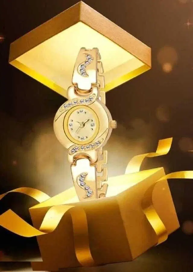 Analog Watch For Womens (Gold) (WS-55)