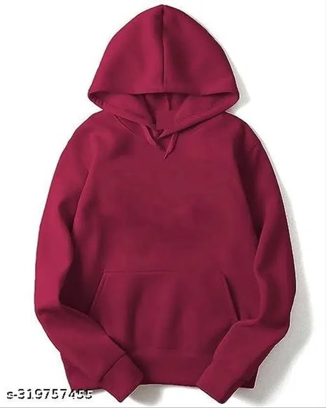 Cotton Hoodie for Women (Maroon, S)