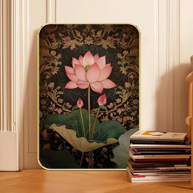 Kc Arts Uv Coated Beautiful Lotus Wall Art Wall Hanging 12x18in