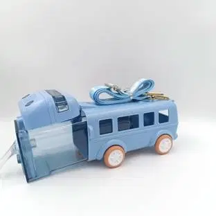 Plastic Bus Shape Sipper Bottle for Kids, Multicolor (1000 ml)