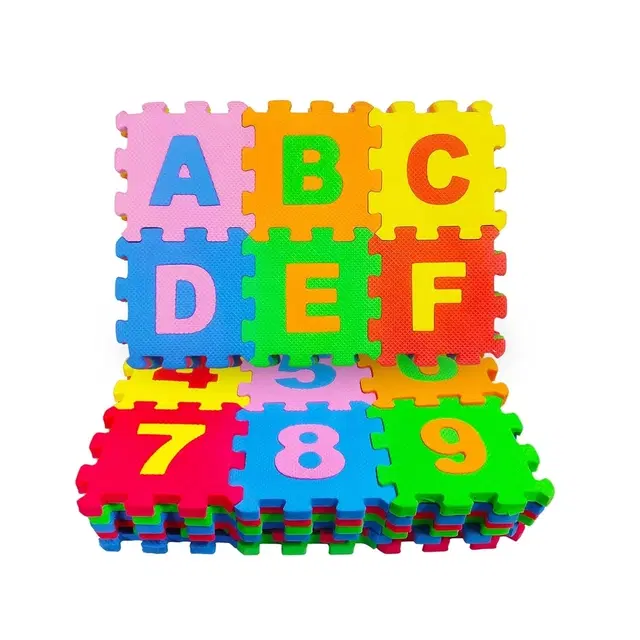 36 Pieces Mini Puzzle Foam Mat for Kids (Pack of 1. Multicolor)