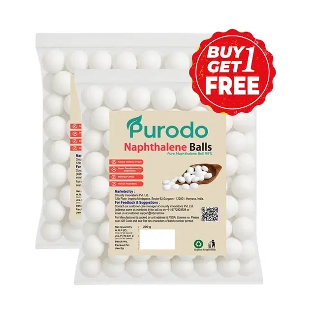 Purodo Naphthalene Balls 2X200 g (Buy 1 Get 1 Free)