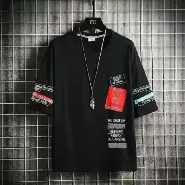Full Sleeves Printed T-Shirt for Men (Black,M)