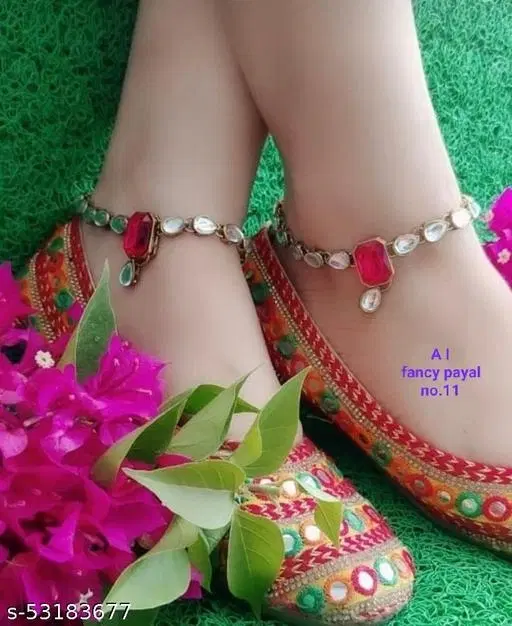 Festive Anklets for Women, Pack of 2 (Multicolor, Free Size)