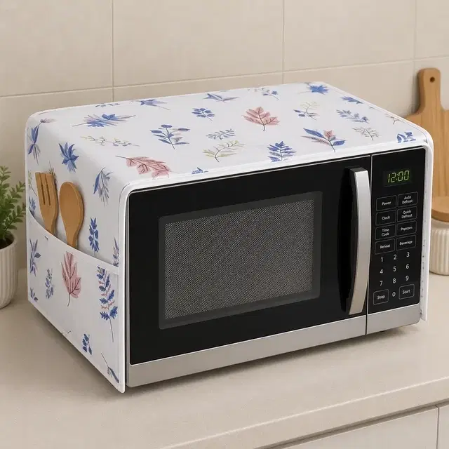 Maple Leaves  Dust-Proof Microwave Oven Cover for Kitchen Decor Durable Modern Design