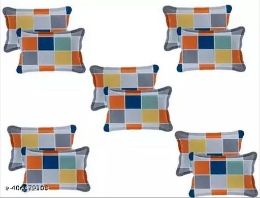 Cotton Pillow Covers, Multicolor, (17x27 inches), Pack of 10