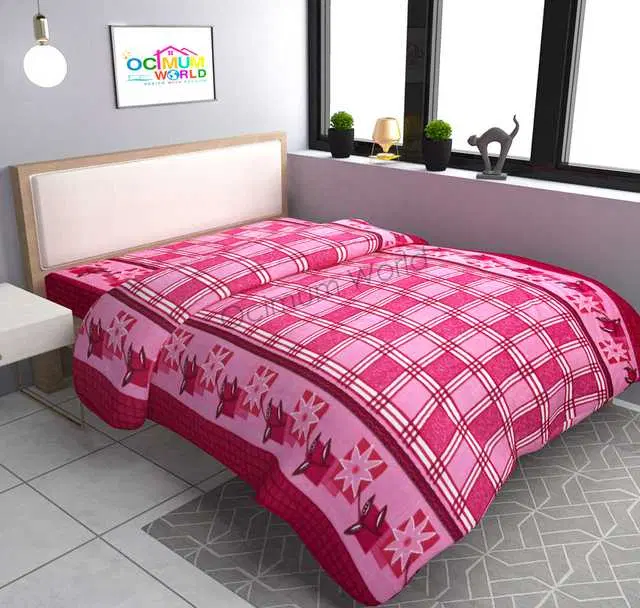 MORADO Double Bed Woolen Fabric Duvet Cover for Winters, Pink, 90X100 Inches, M-09