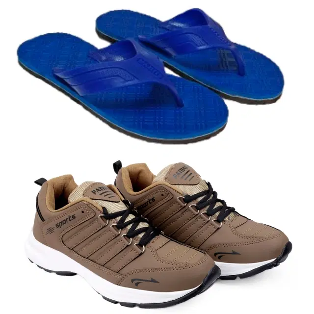 Combo of Flipflops with Sports Shoes for Men, Set of 2 (Multicolor, 6)