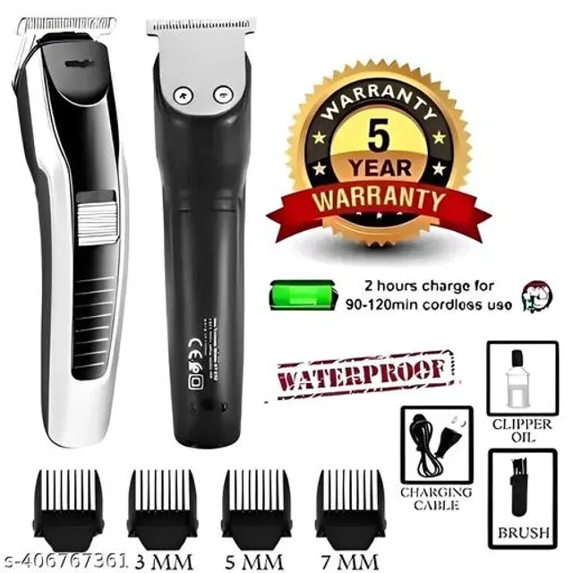 538AT Rechargeable Trimmer for Men & Women, Black & Grey