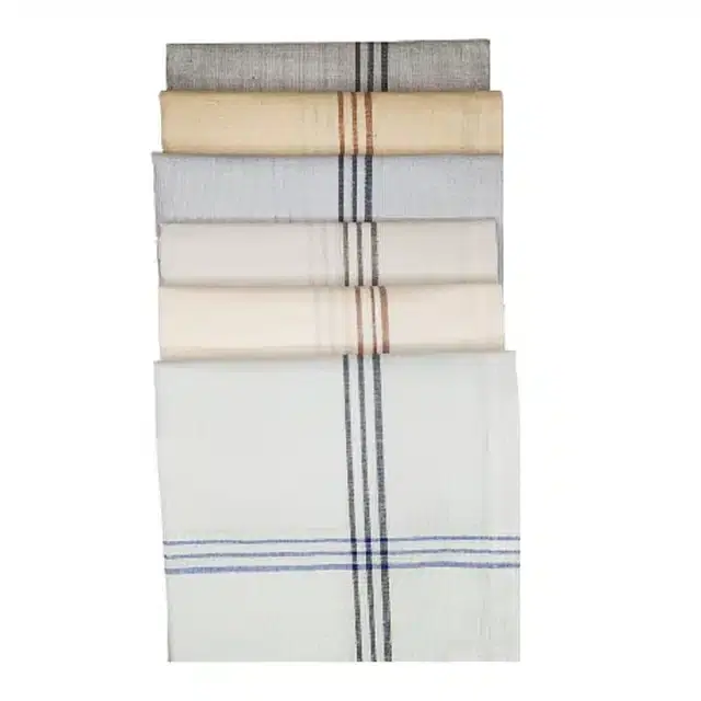 Cotton Blend Handkerchiefs for Men, Pack of 6 (Multicolor, 18x18 cm)