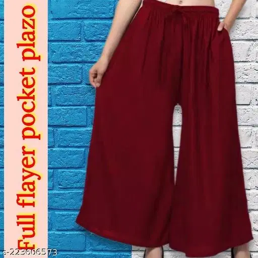 Palazzos for Women (Maroon, 28)