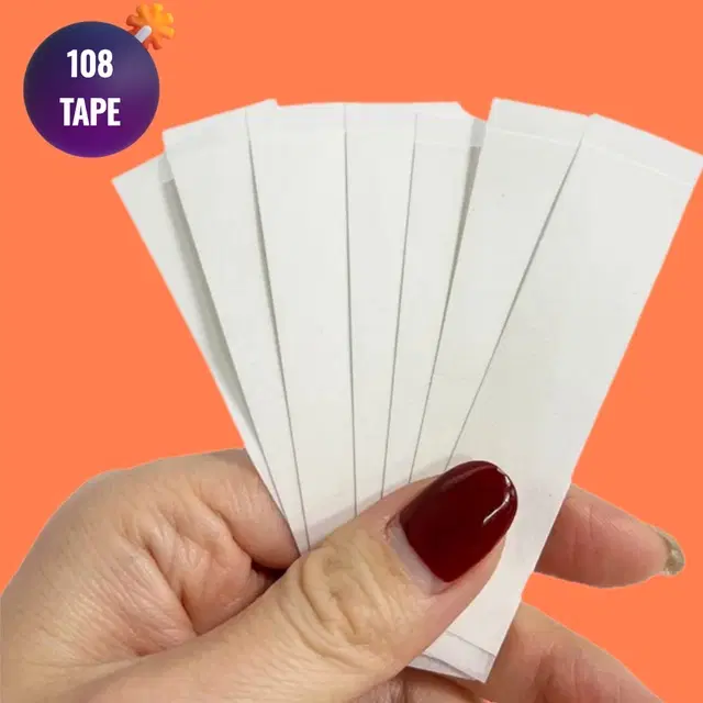 Acrylic Film Clothing 108 Double Sided Tape Strips, Transparent, Set of 1