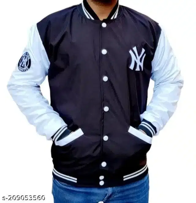 Polyester Jacket for Men (Black, L)