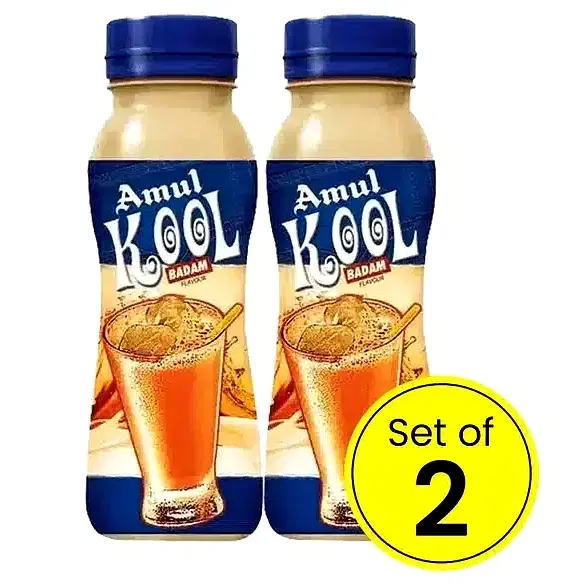 Amul Kool Badam Flavoured Milk 180 ml (Set Of 2)