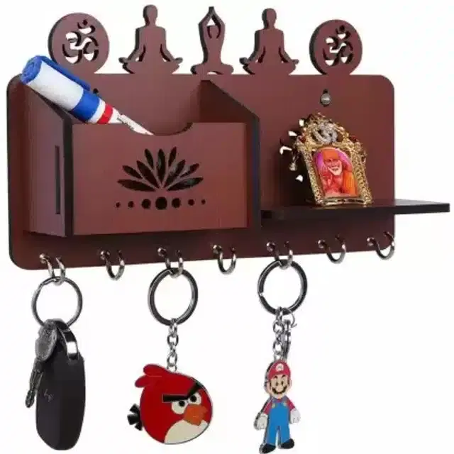 Wooden Mobile & Keys Holder, Brown