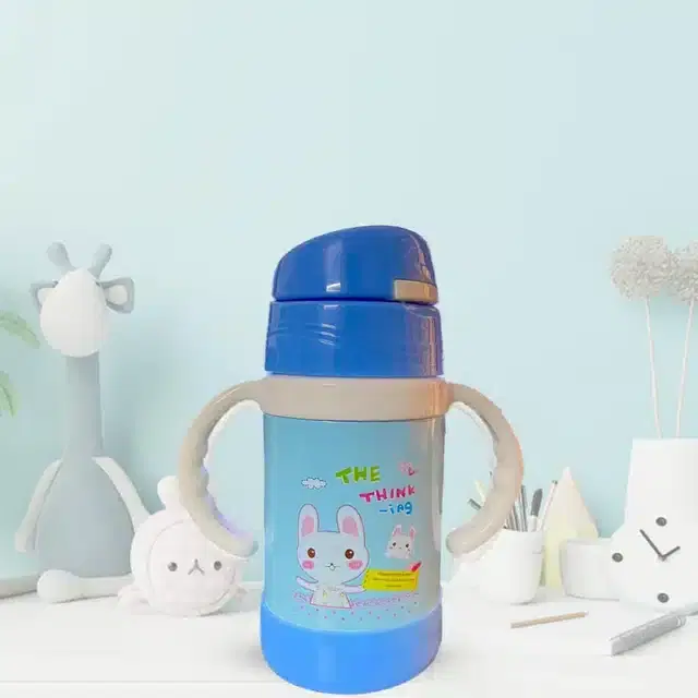 Cubo Inner Stainless Steel Sipper Bottle for Kids, Blue, 260 ml