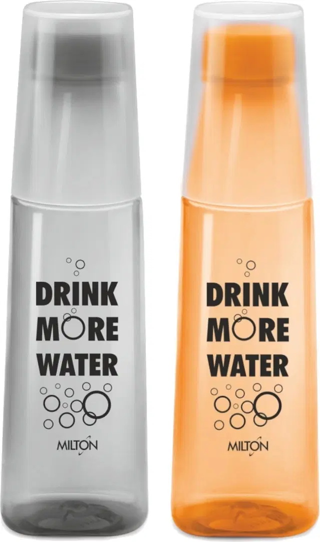 Milton Plastic Water Bottles, Pack of 2, Multicolor, 1000 ml