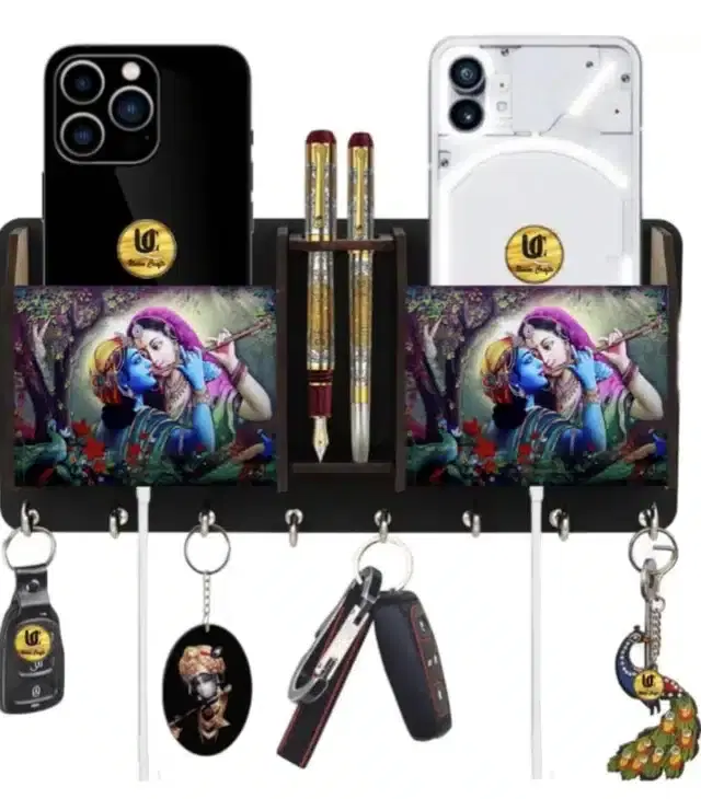 Wooden Key Holder, 9X5x2.5 Inches