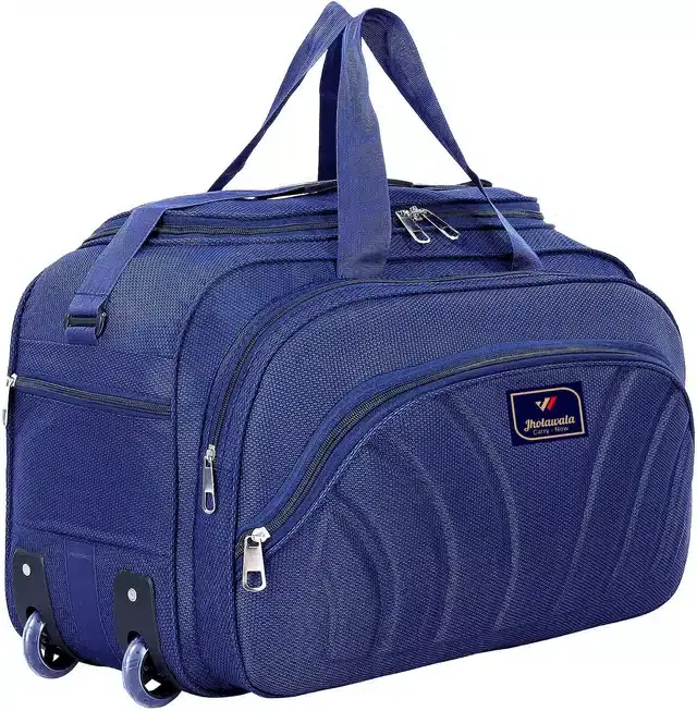 Polyester Traveling Luggage Bag with Wheels, Blue,62 L