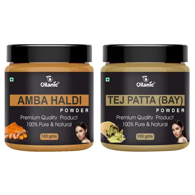 Natural Amba Haldi & Tej Patta Powder for Skin & Hair, Pack of 2, 100 g