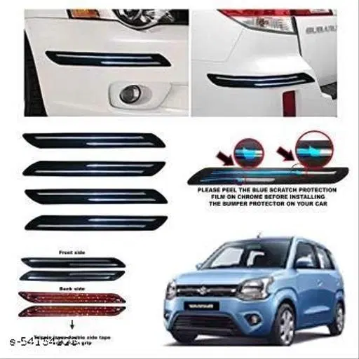 Rubber Car Bumper Protector, Multicolor, Pack of 4
