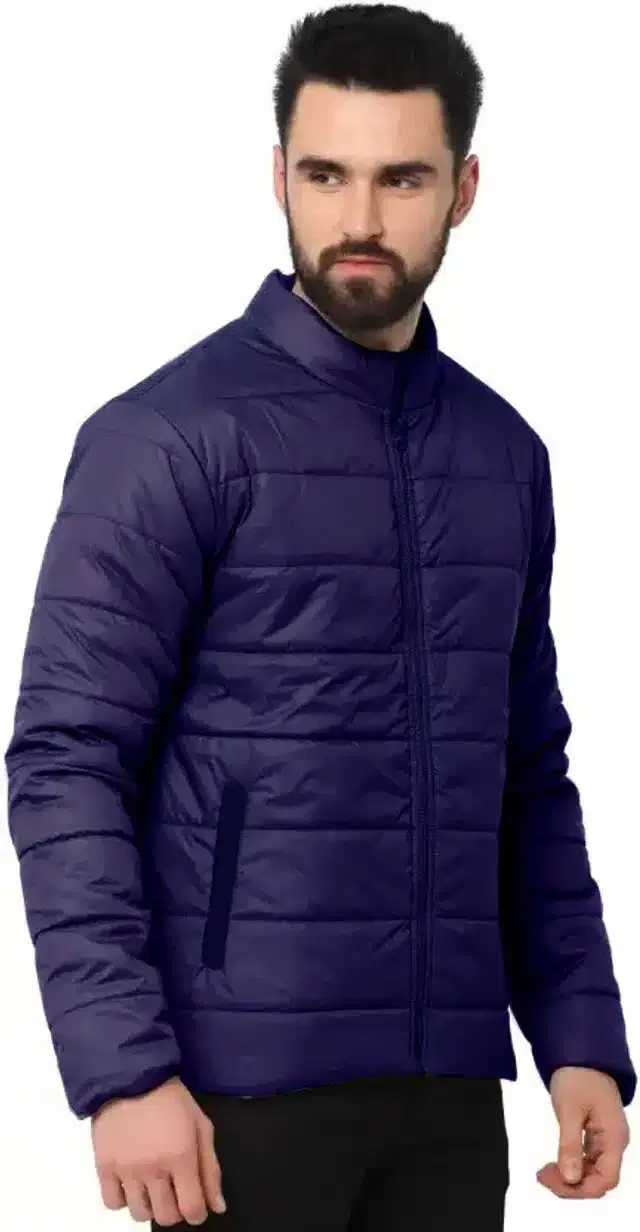 Puffer Jacket for Men (Navy Blue, XL)