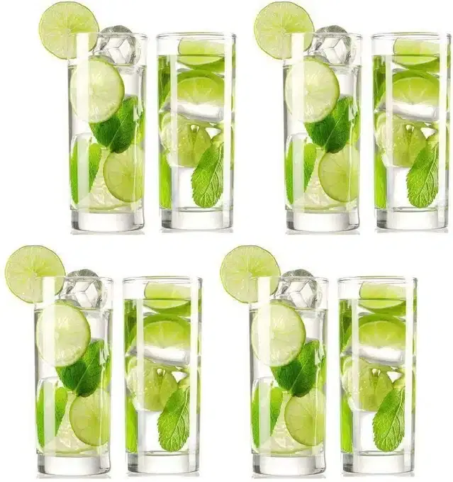 Liquor cum Cocktail Glasses, Transparent, 300 ml, Pack of 8