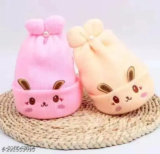 Printed Cap for Kids, Pack of 2 (Multicolor)