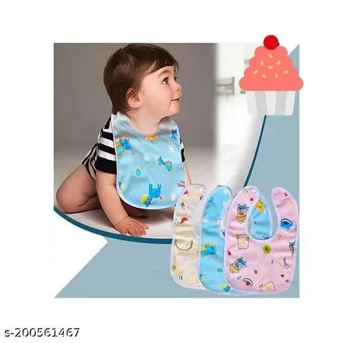 Extra Soft Pack Of 3 Waterproof Baby Bibs,Chitbuttoned