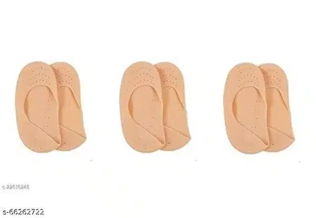 Silicone Full Heel Protector Socks, Beige, Set of 3