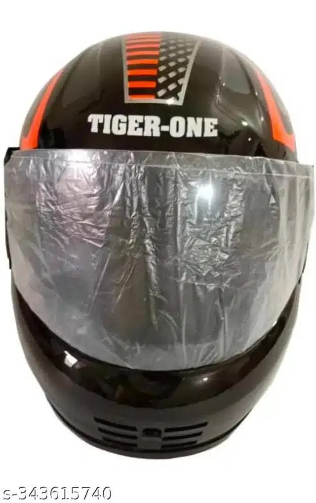 Full Face Helmet for Men & Women, Black & Orange