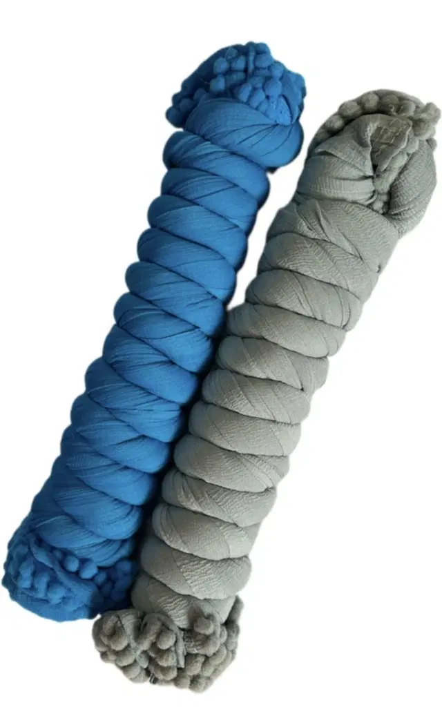 Cotton Blend Solid Dupatta for Women, Multicolor Pack of 2