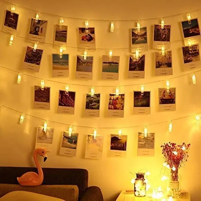 Photo Clip Lights 14Led 14 Photo Clips Decorative Photo Clip Lights For Anniversary, Birthday Party Decoration, Outdoor, Indoor, Diwali, Christmas, Valentine Gifts, Bedroom Decoration And Any Special Occasions, Pack of 1