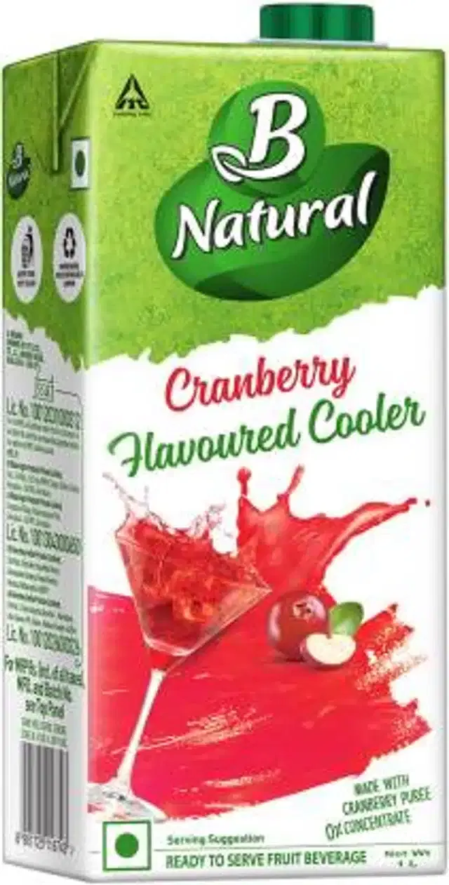 B Natural Cranberry Flavoured Cooler, 1 L