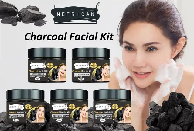 Charcoal Deep Bright Skin Facial Kits, 50 g, Set of 5