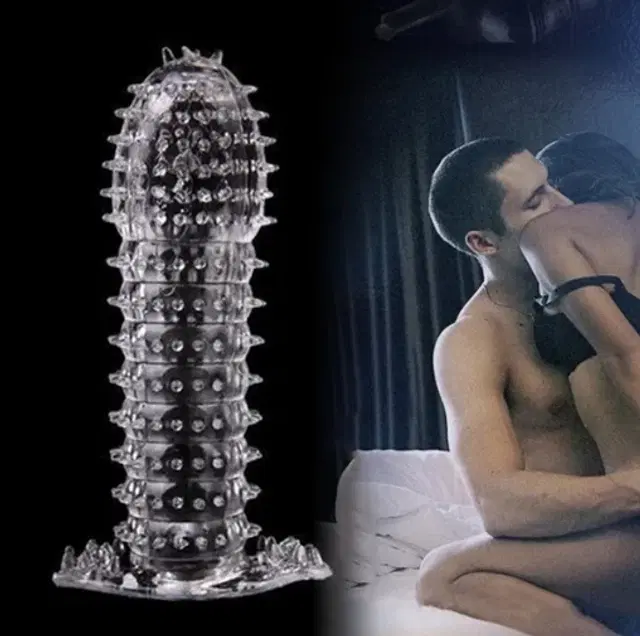 Crystal Dotted Reusable Condom for Men, Transparent