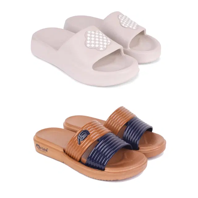 Combo of Sliders for Women, Set of 2 (Multicolor, 8)