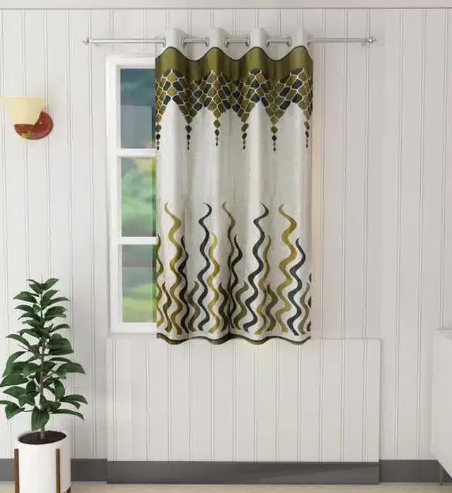 Window Curtain, Green, 4X5 Feet