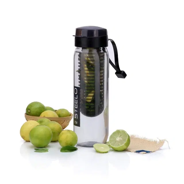 Steelo Fancy Fruit Infuse Flip Top Water Bottle, Multicolor, 750 ml