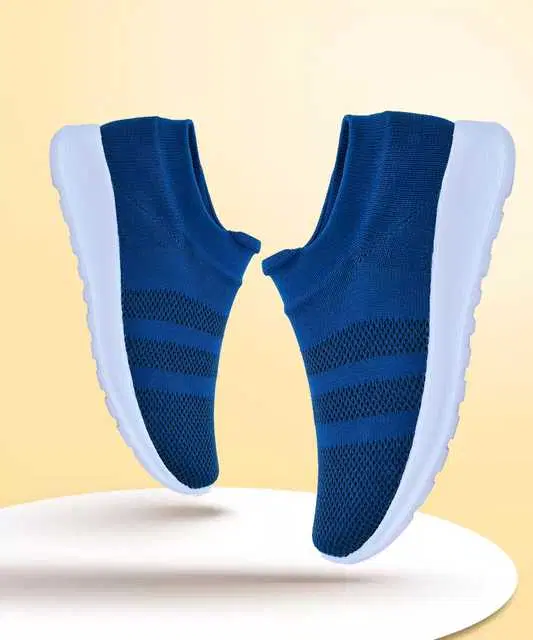 Men's Mesh Lace-up Sports Shoes (Teal Blue, 9) (OM-20)