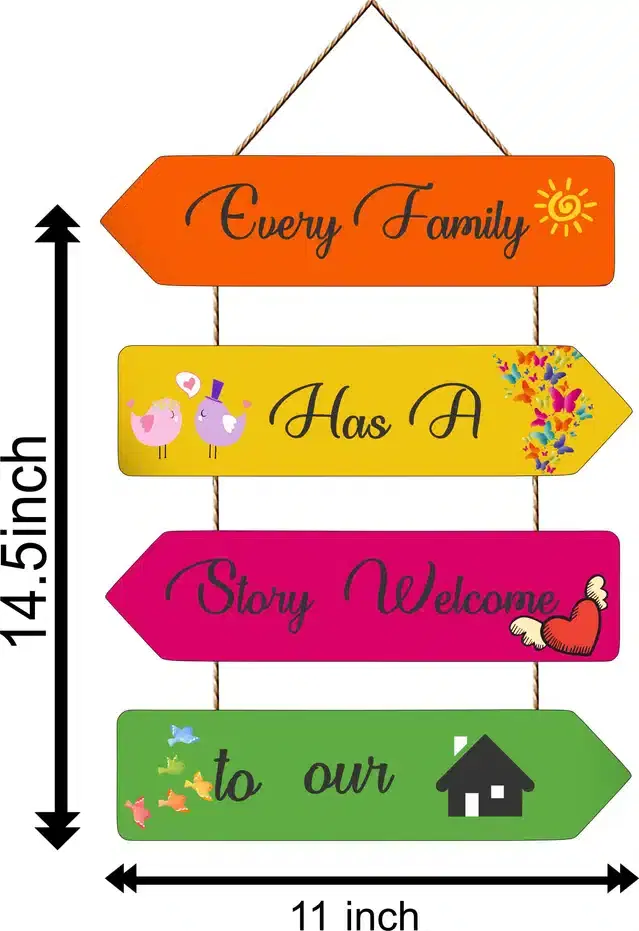 Wooden Wall Hangers for Office and Living Room, Multicolor